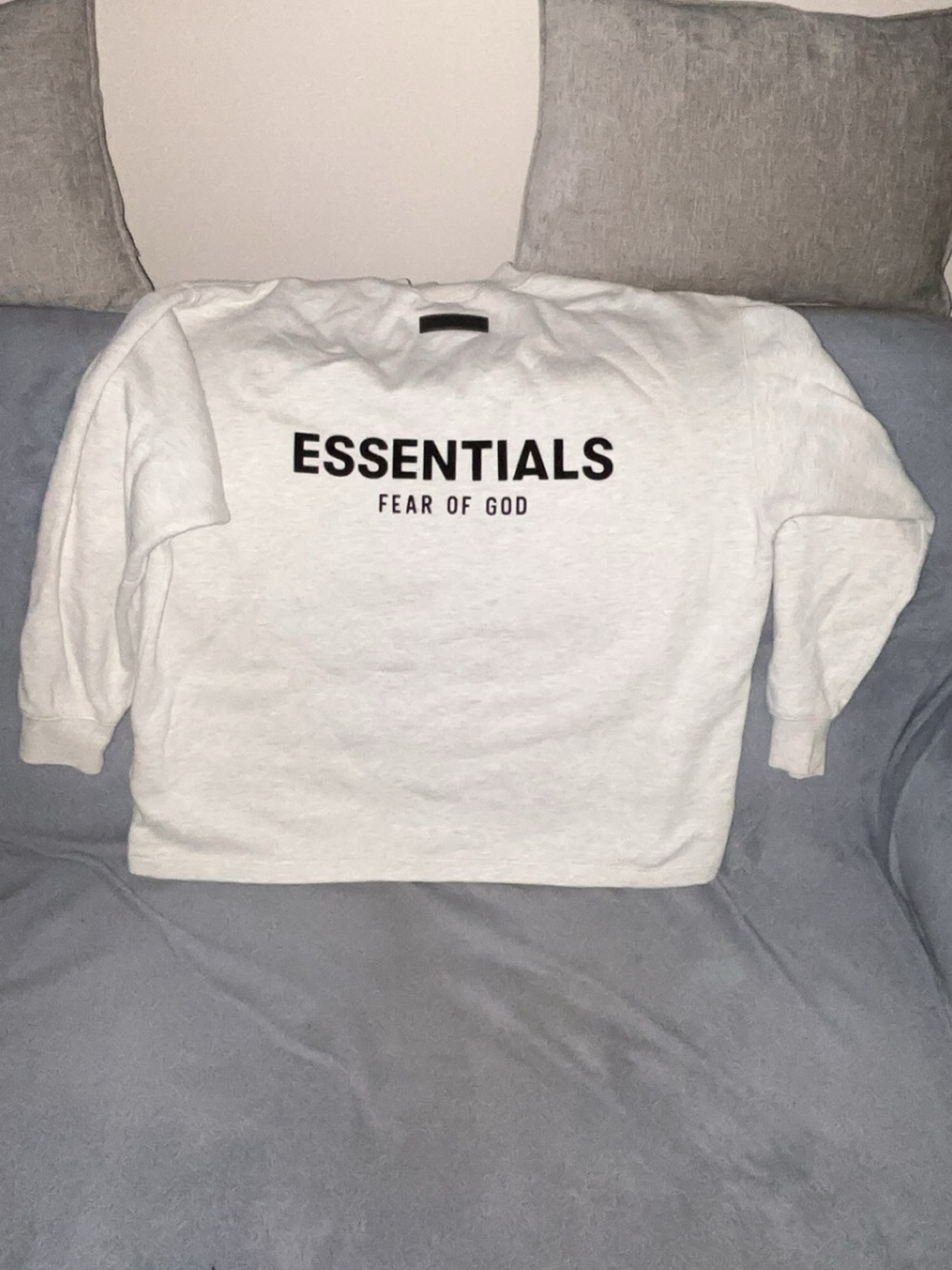 Fear of God ESSENTIALS White Crewneck Sweatshirt with Black Logo